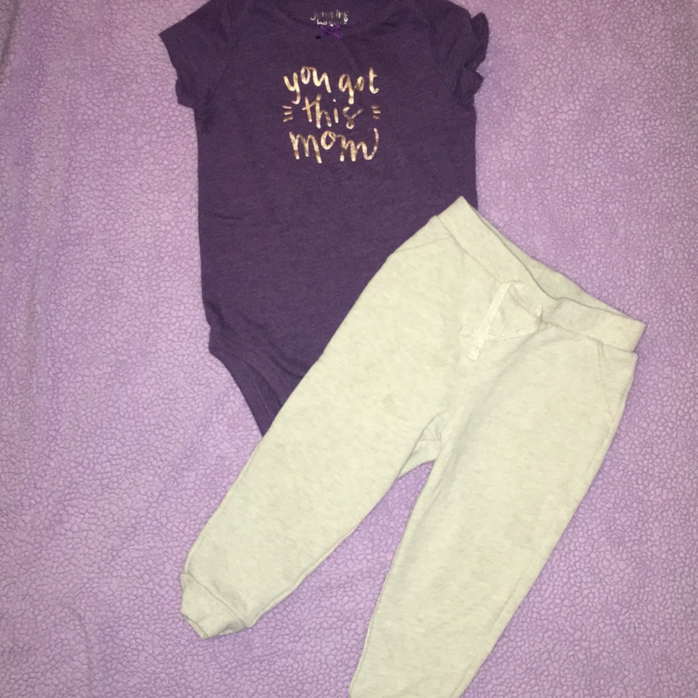 Onesie and fleece pants